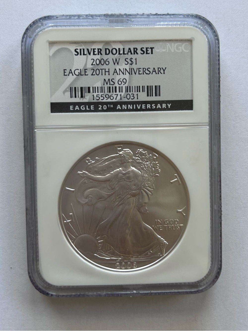 Graded Silver Dollar 2006 W Eagle 20th Anniversary MS69 - Silver
